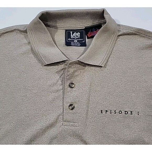 Vintage 90s Star Wars Episode 1 Polo Men's Large Phantom Menace Lee Sport - Picture 5 of 12